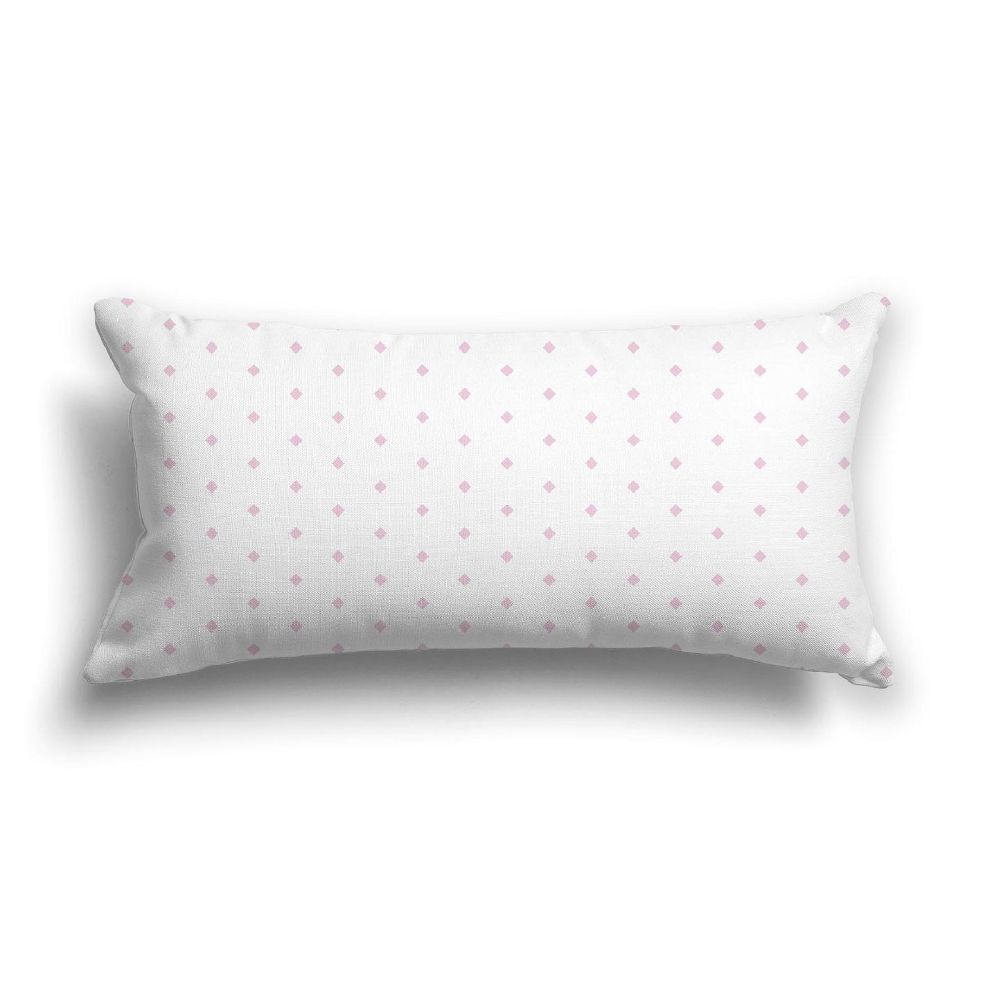 Off-White Cotton Canvas Cushion Covers with Fine Pink Diamonds on Front, CACU-1081-111