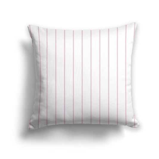 Off-White Cotton Canvas Cushion Covers with Fine Pink Stripes on Front, CACU-1081-151
