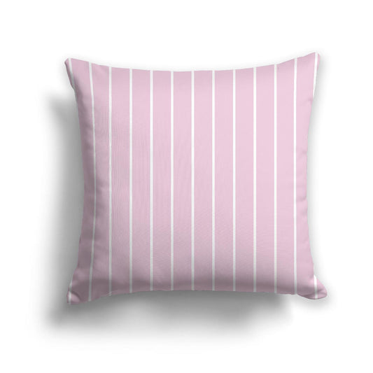Pink Cotton Canvas Cushion Covers with Fine Off-White Stripes on Front, CACU-1081-152