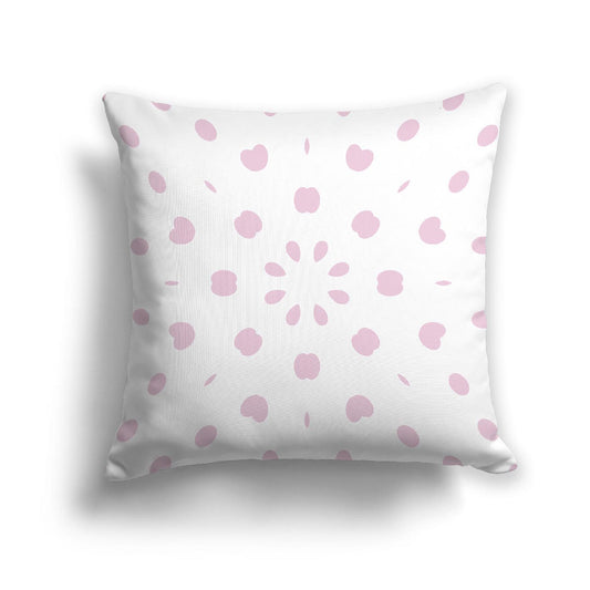 Off-White Cotton Canvas Cushion Covers with Pink Burst Pattern on Front, CACU-1081-231