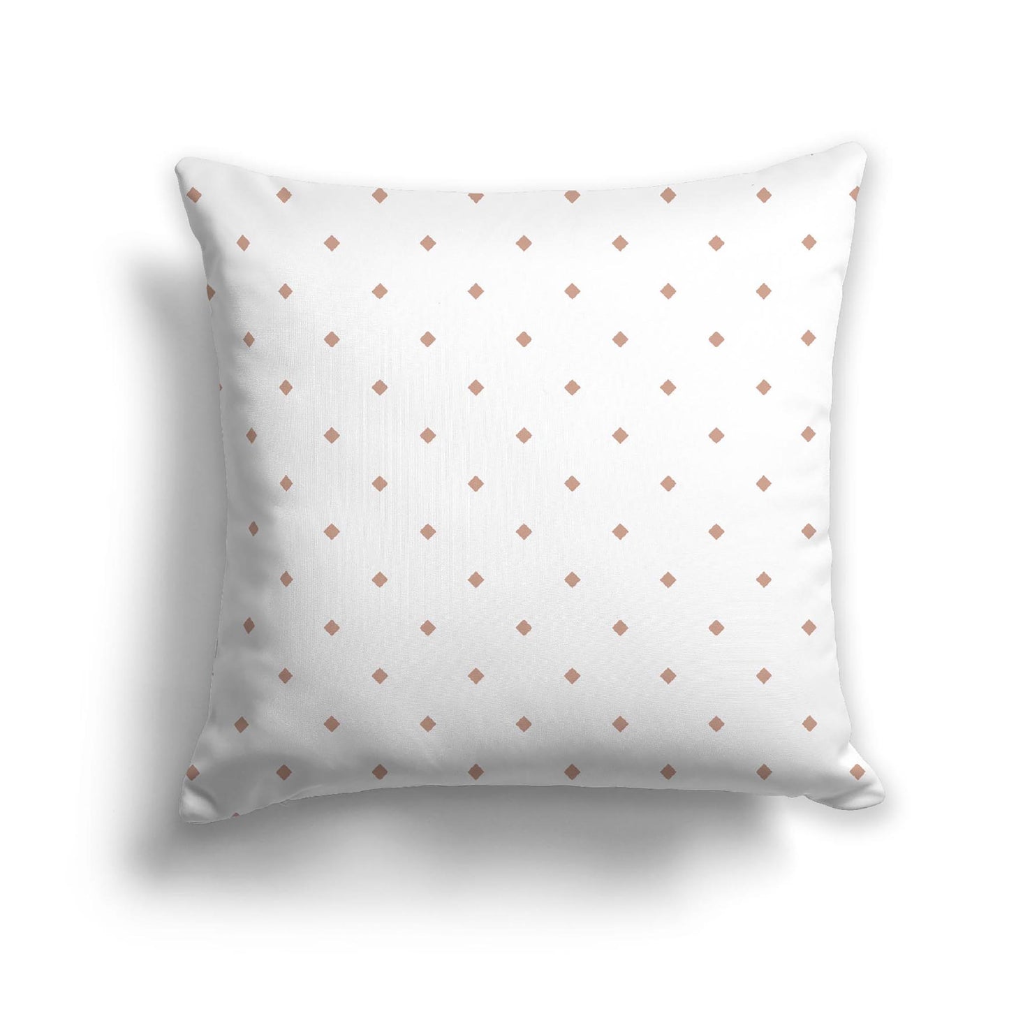 Off-White Cotton Canvas Cushion Covers with Salmon Diamonds on Front, CACU-1139-101
