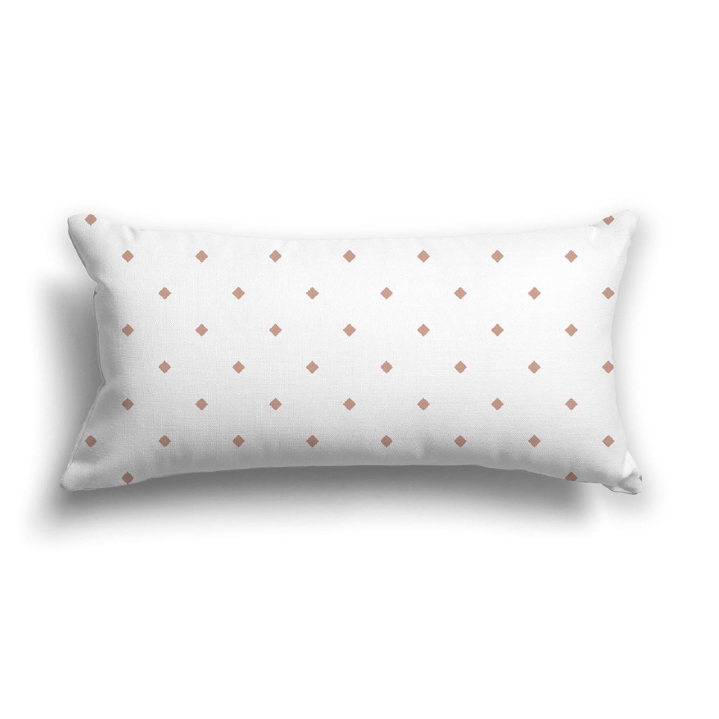 Off-White Cotton Canvas Cushion Covers with Salmon Diamonds on Front, CACU-1139-101