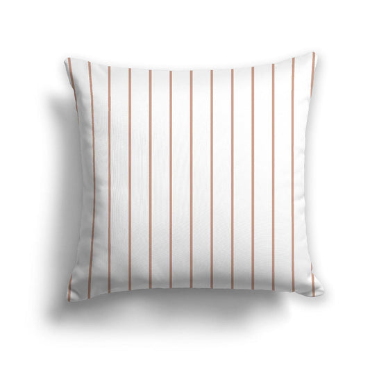 Off-White Cotton Canvas Cushion Covers with Fine Salmon Stripes on Front, CACU-1139-151