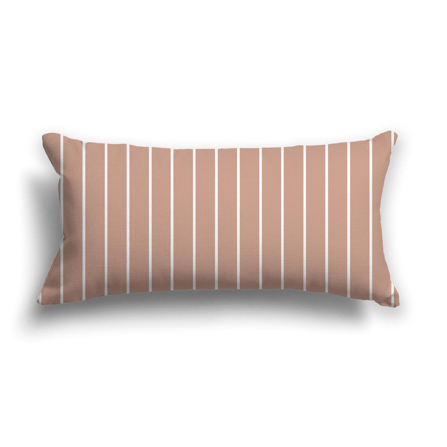 Salmon Cotton Canvas Cushion Covers with Fine Off-White Stripes on Front, CACU-1139-152