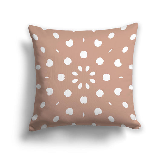 Salmon Cotton Canvas Cushion Covers with Off-White Burst Pattern on Front, CACU-1139-232