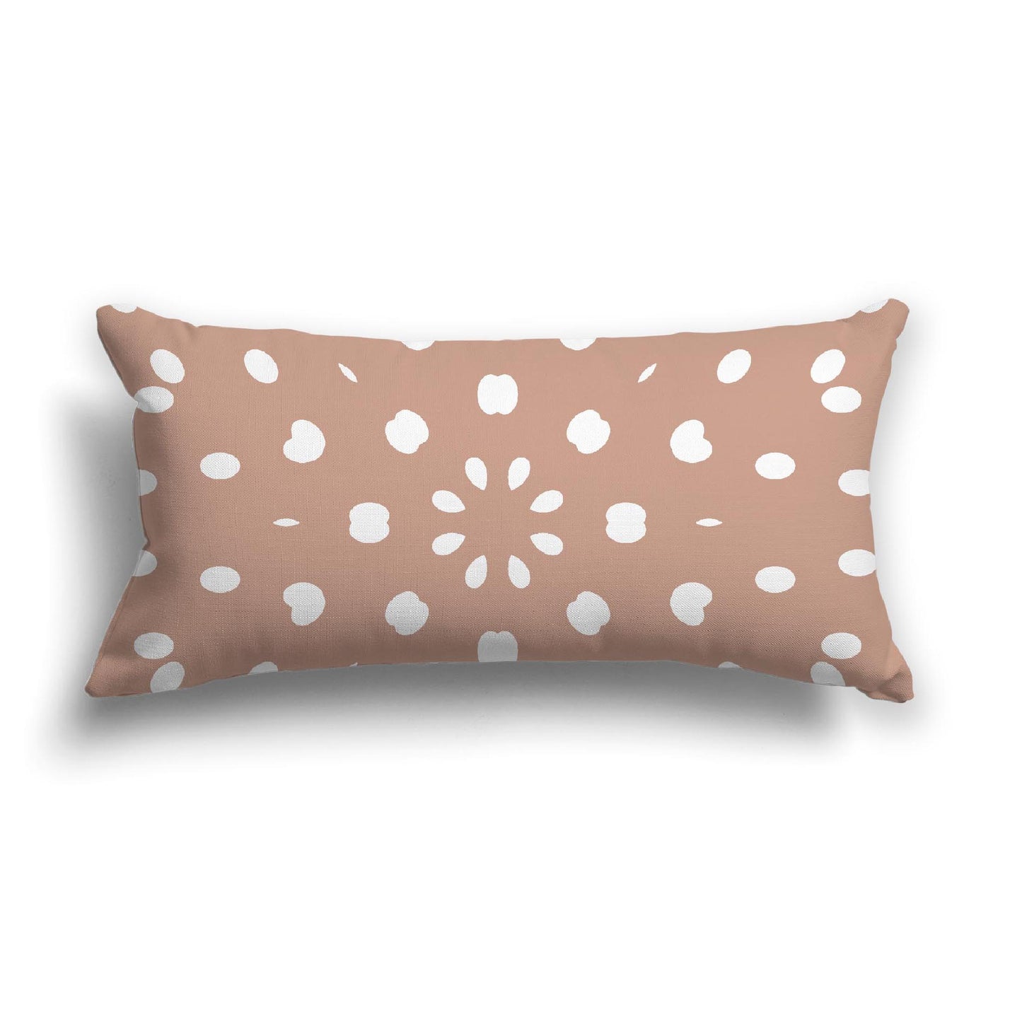 Salmon Cotton Canvas Cushion Covers with Off-White Burst Pattern on Front, CACU-1139-232