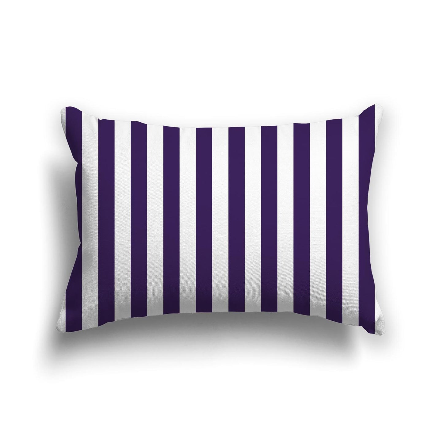 Off-White Cotton Canvas Cushion Covers with Purple Bars on Front, CACU-1143-051