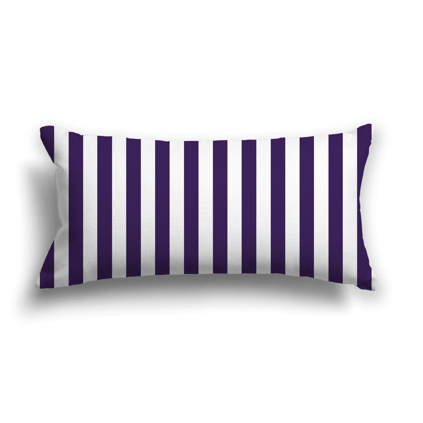 Off-White Cotton Canvas Cushion Covers with Purple Bars on Front, CACU-1143-051
