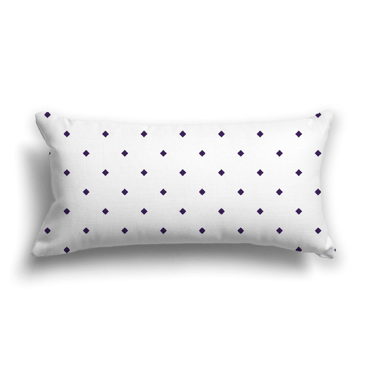 Off-White Cotton Canvas Cushion Covers with Purple Diamonds on Front, CACU-1143-101