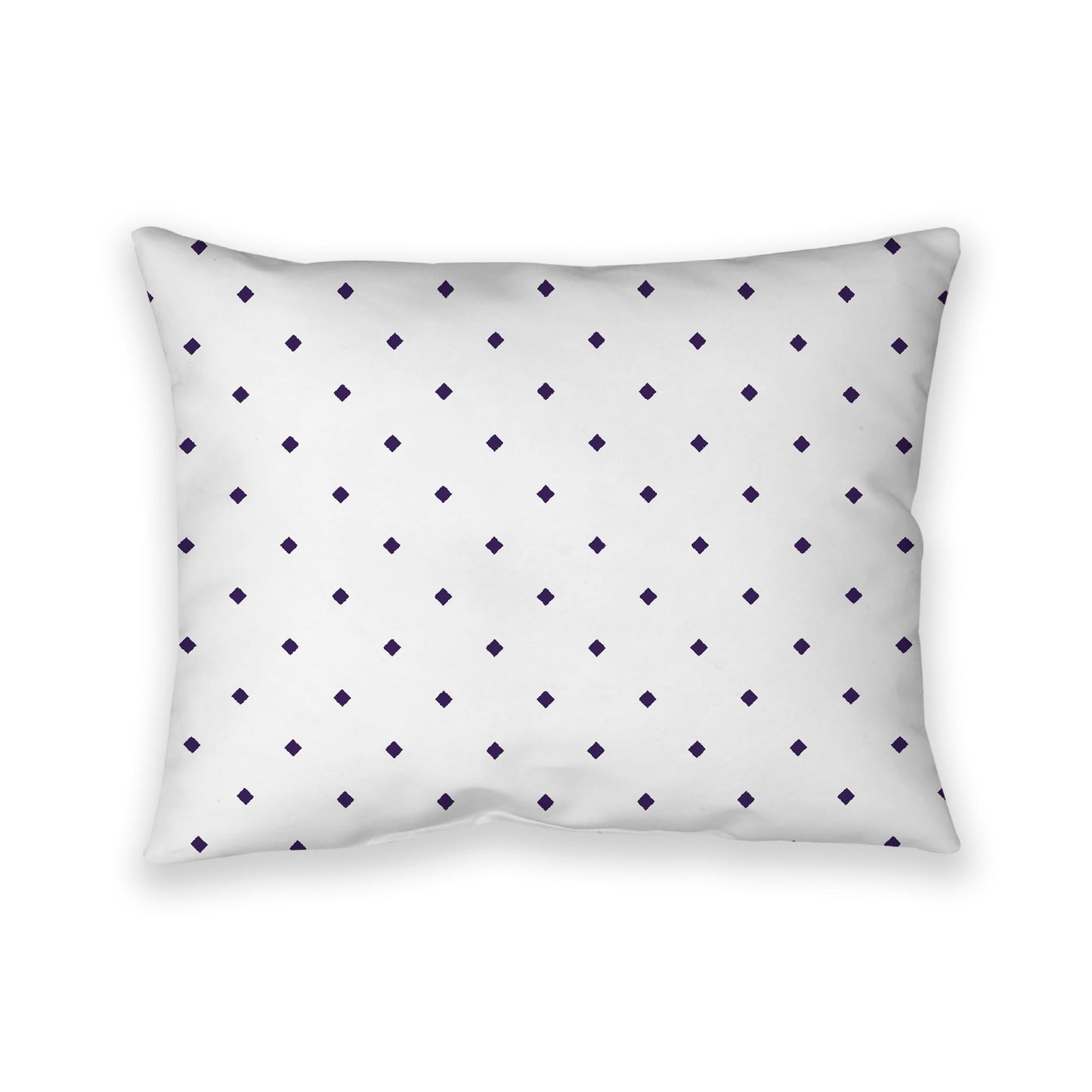 Off-White Cotton Canvas Cushion Covers with Purple Diamonds on Front, CACU-1143-101