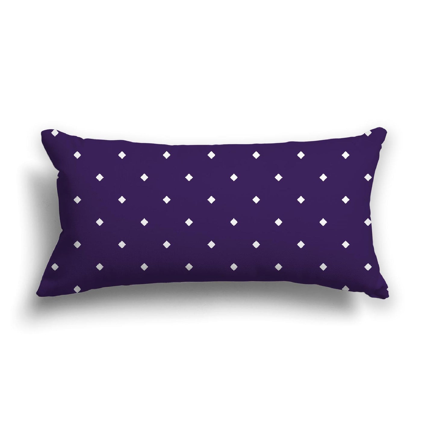 Purple Cotton Canvas Cushion Covers with Off-White Diamonds on Front, CACU-1143-102