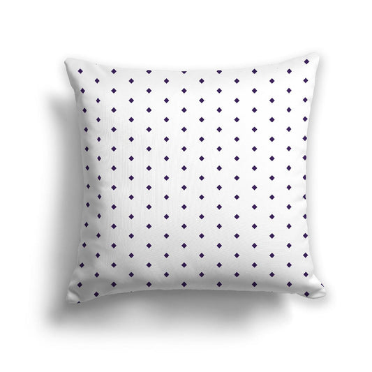 Off-White Cotton Canvas Cushion Covers with Fine Purple Diamonds on Front, CACU-1143-111