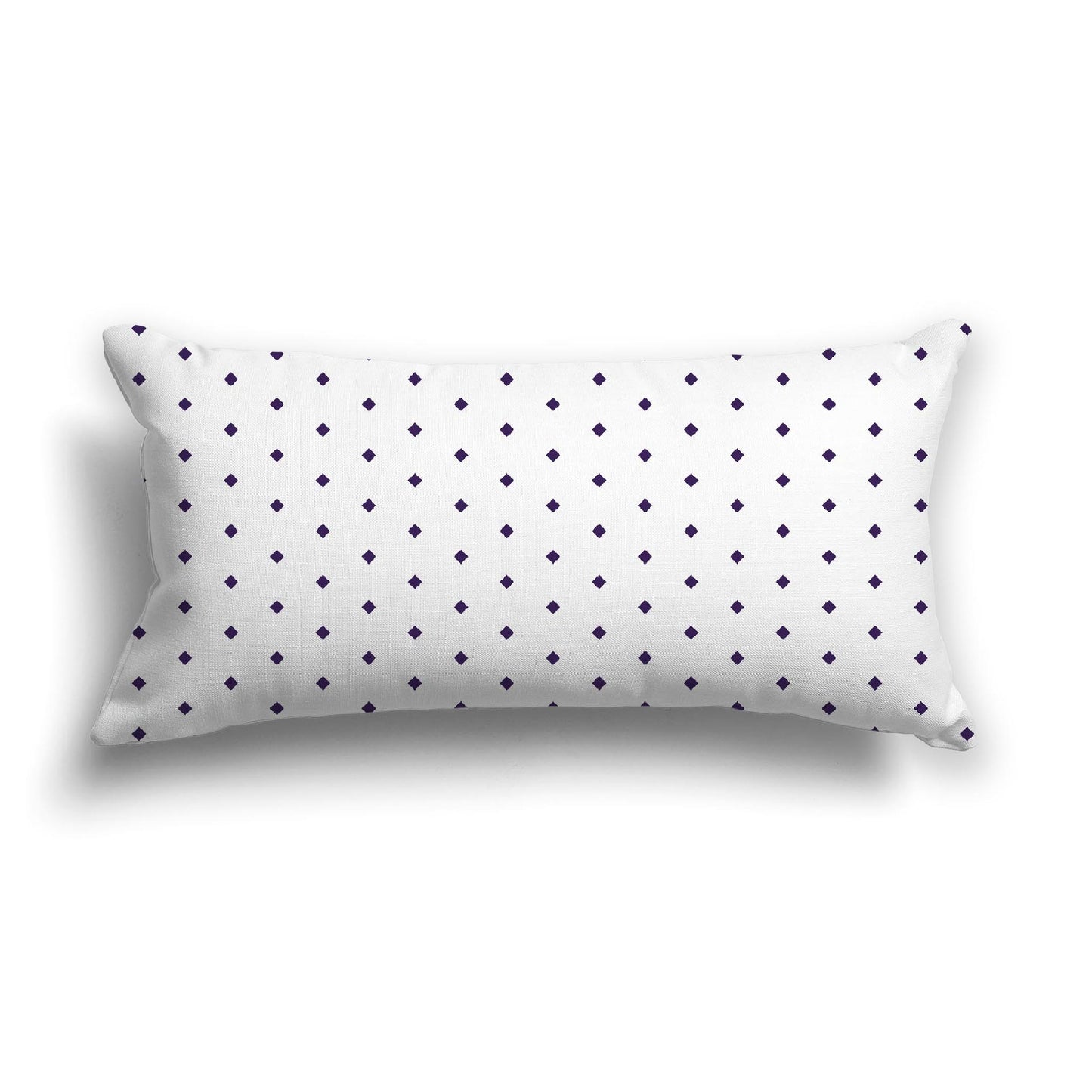 Off-White Cotton Canvas Cushion Covers with Fine Purple Diamonds on Front, CACU-1143-111