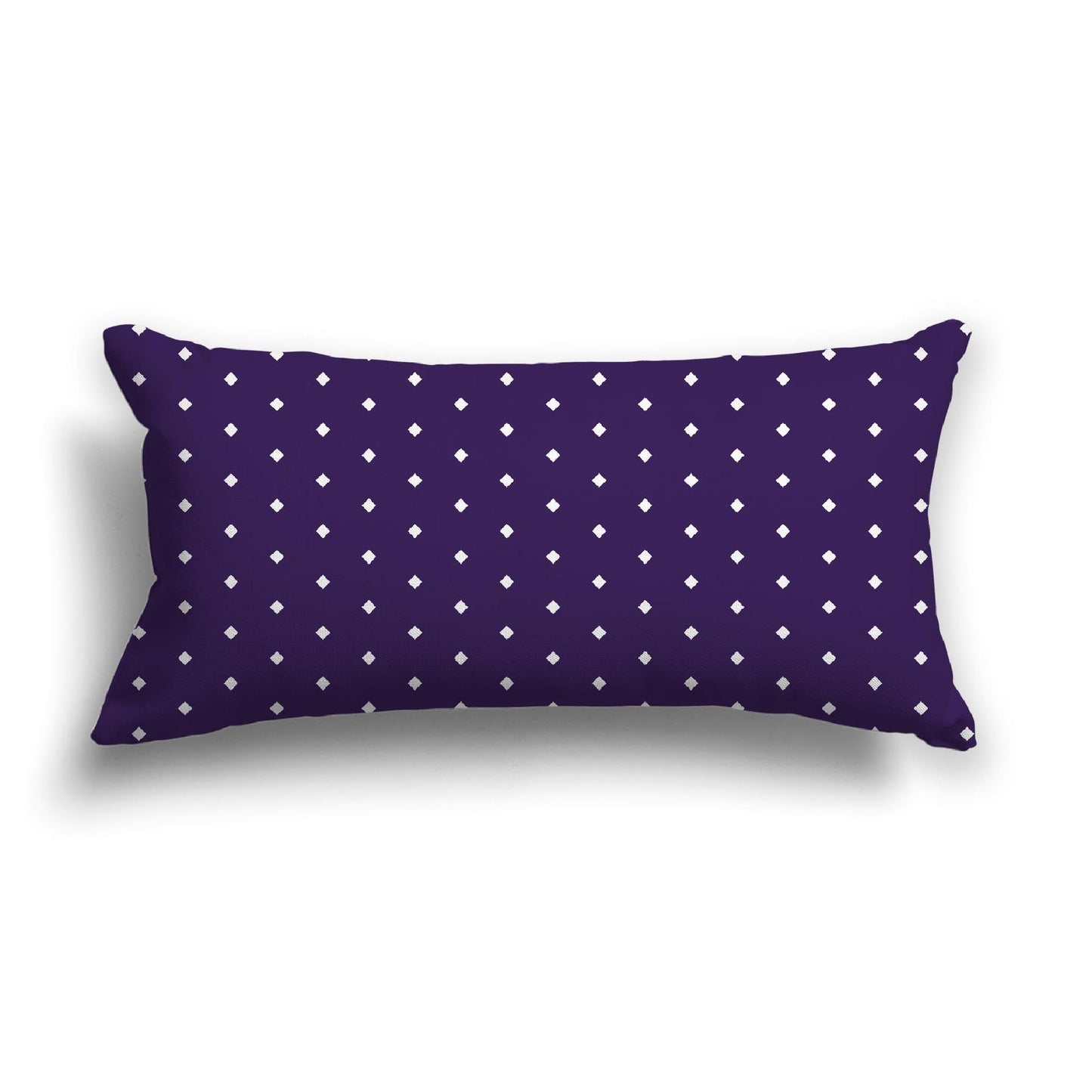 Purple Cotton Canvas Cushion Covers with Fine Off-White Diamonds on Front, CACU-1143-112