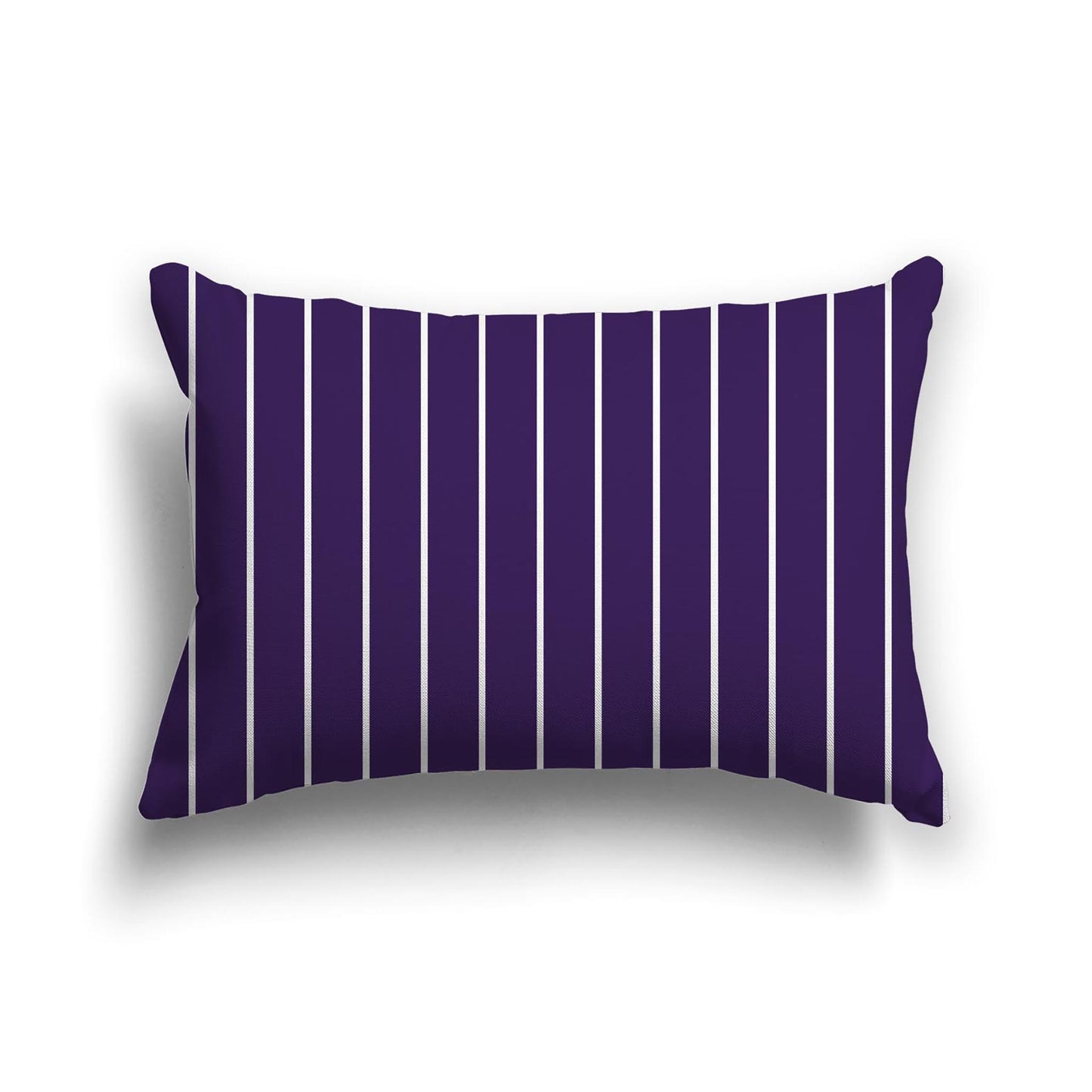 Purple Cotton Canvas Cushion Covers with Fine Off-White Stripes on Front, CACU-1143-152