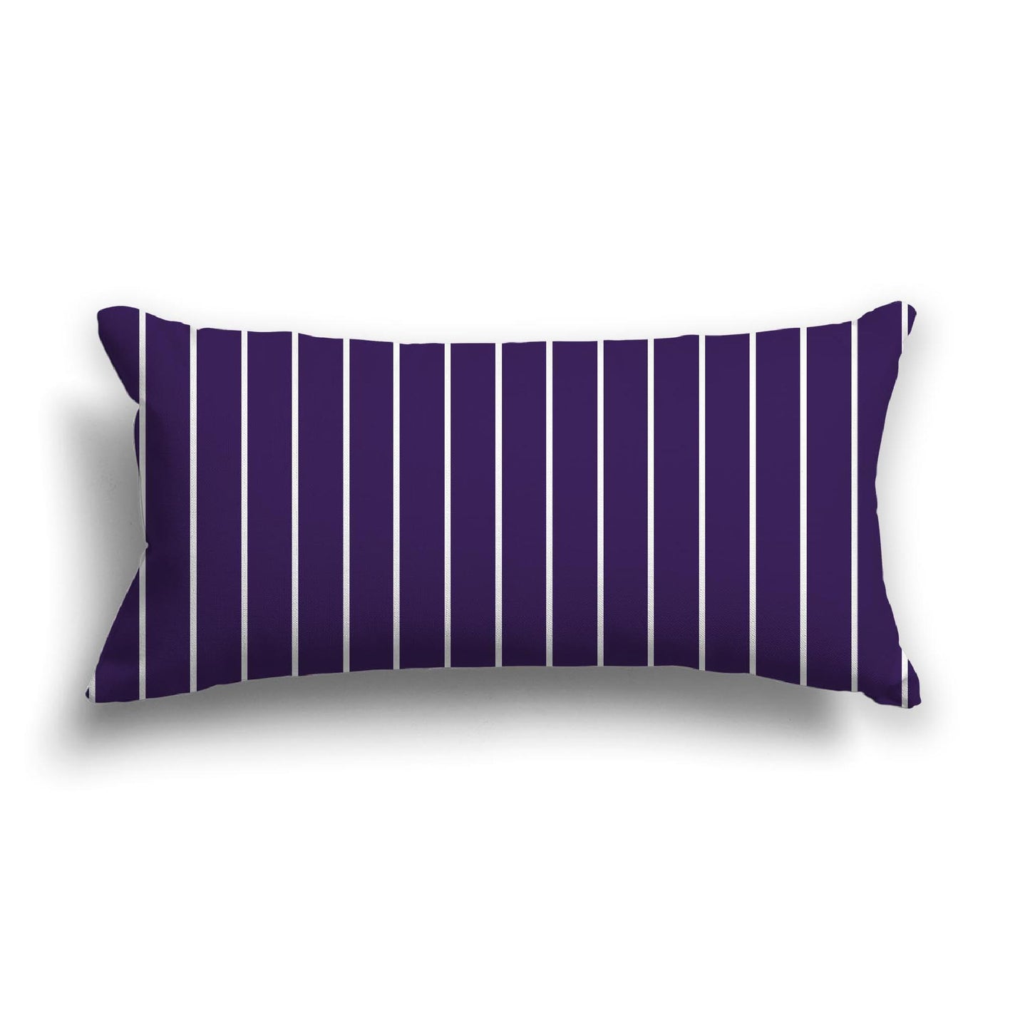 Purple Cotton Canvas Cushion Covers with Fine Off-White Stripes on Front, CACU-1143-152