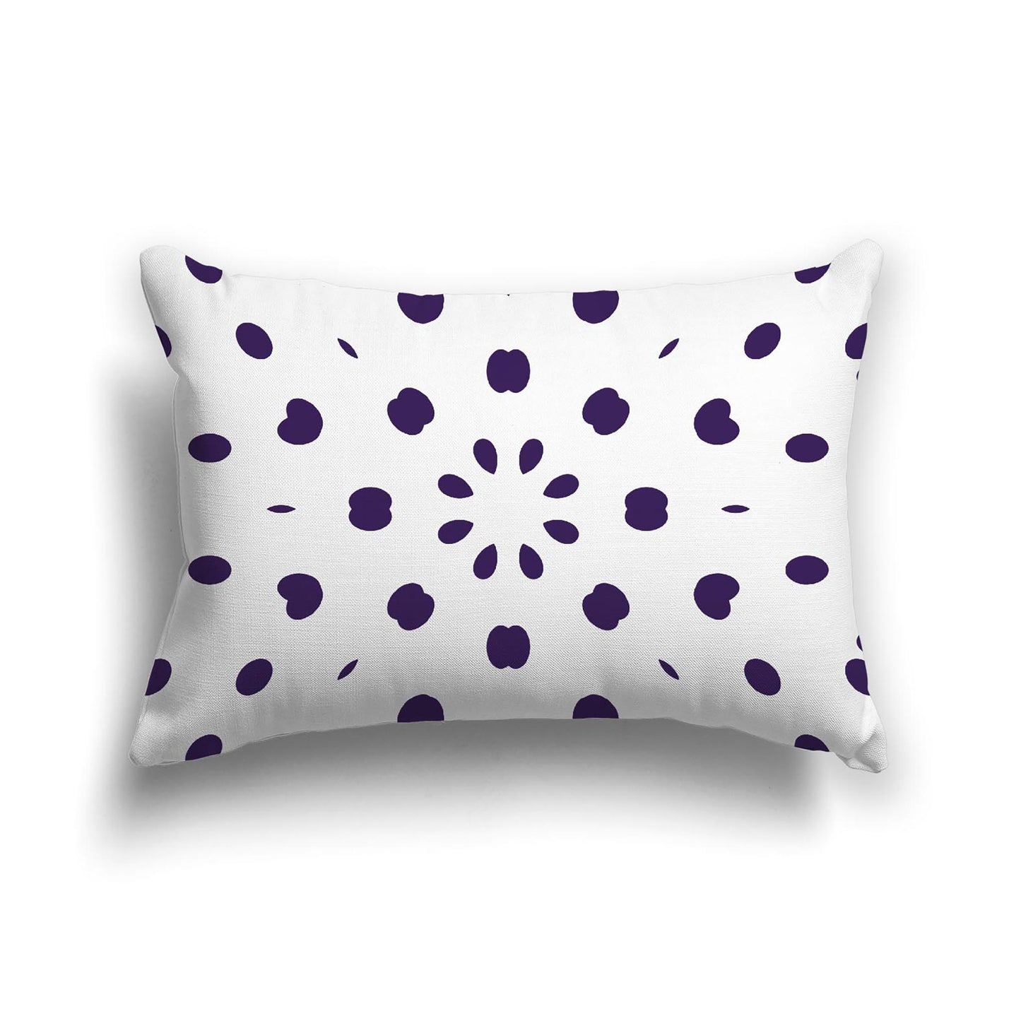 Off-White Cotton Canvas Cushion Covers with Purple Burst Pattern on Front, CACU-1143-231