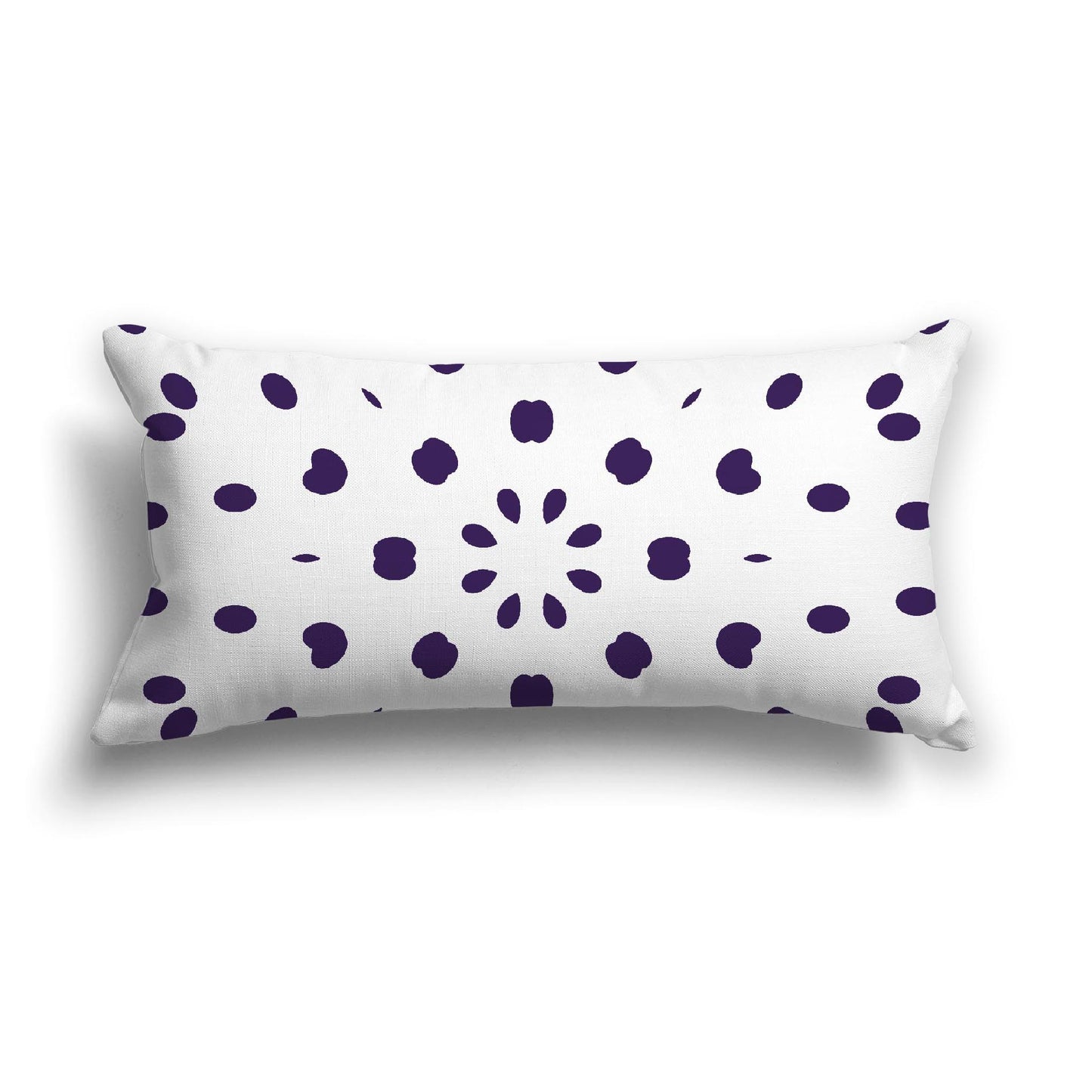 Off-White Cotton Canvas Cushion Covers with Purple Burst Pattern on Front, CACU-1143-231