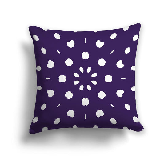Purple Cotton Canvas Cushion Covers with Off-White Burst Pattern on Front, CACU-1143-232