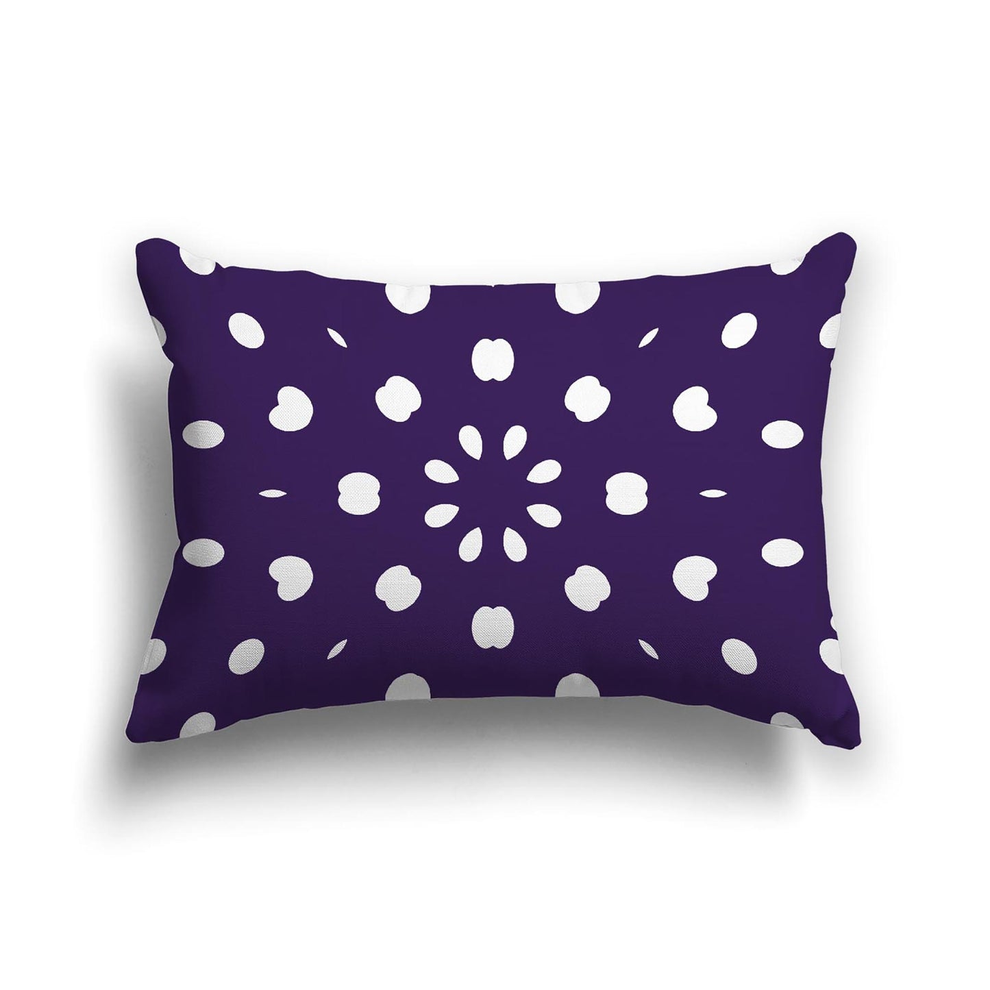 Purple Cotton Canvas Cushion Covers with Off-White Burst Pattern on Front, CACU-1143-232