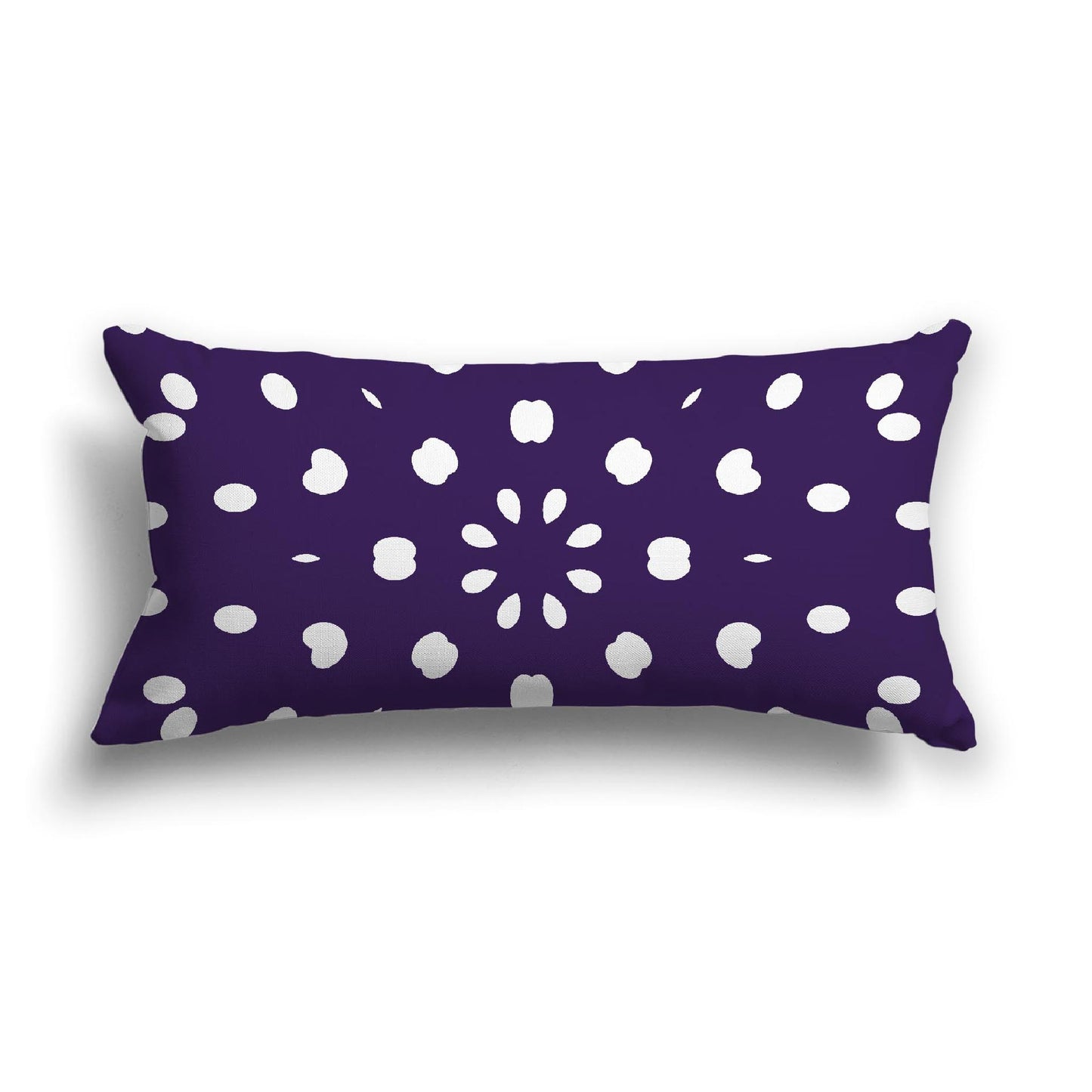 Purple Cotton Canvas Cushion Covers with Off-White Burst Pattern on Front, CACU-1143-232