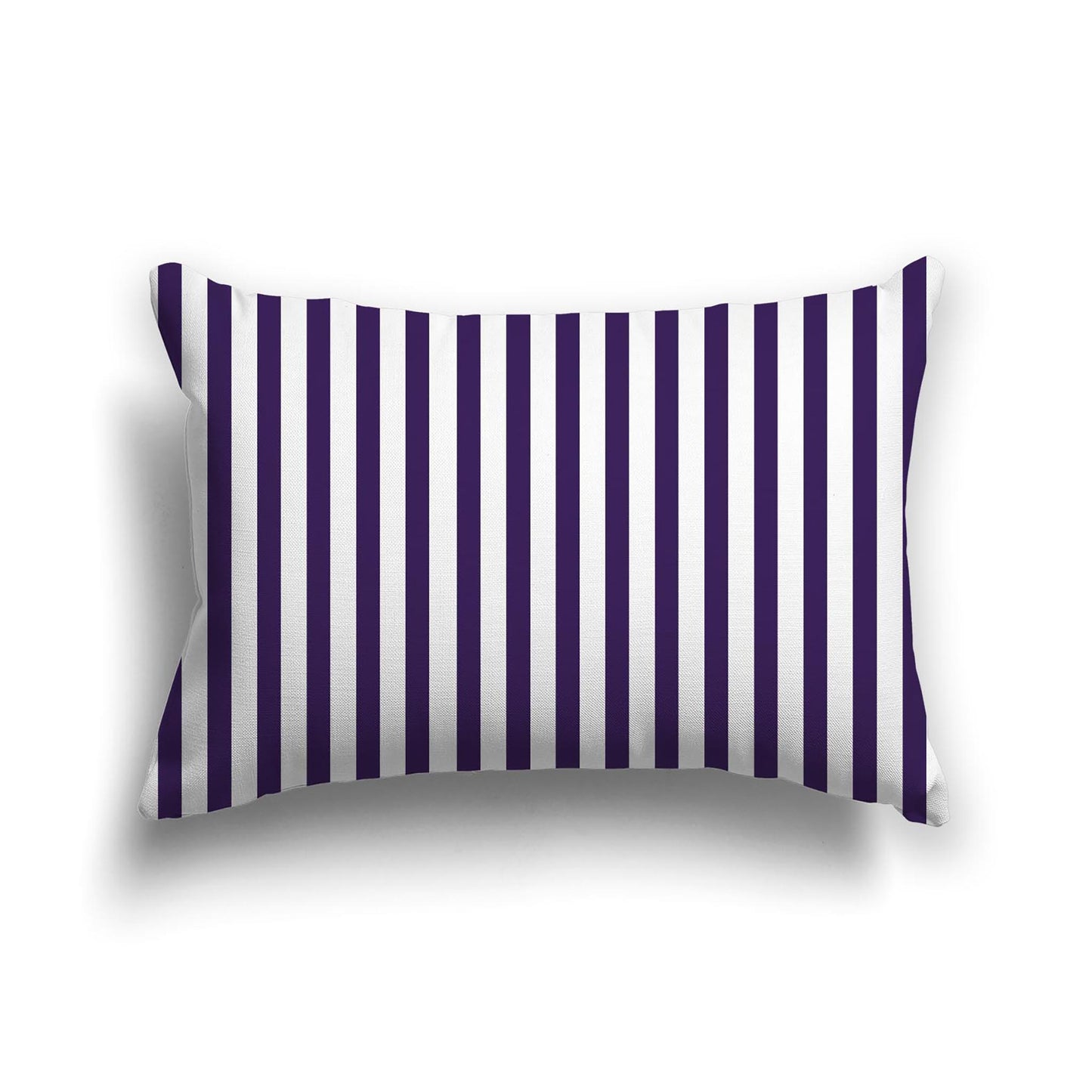 Off-White Cotton Canvas Cushion Covers with Thin Purple Bars on Front, CACU-1143-241