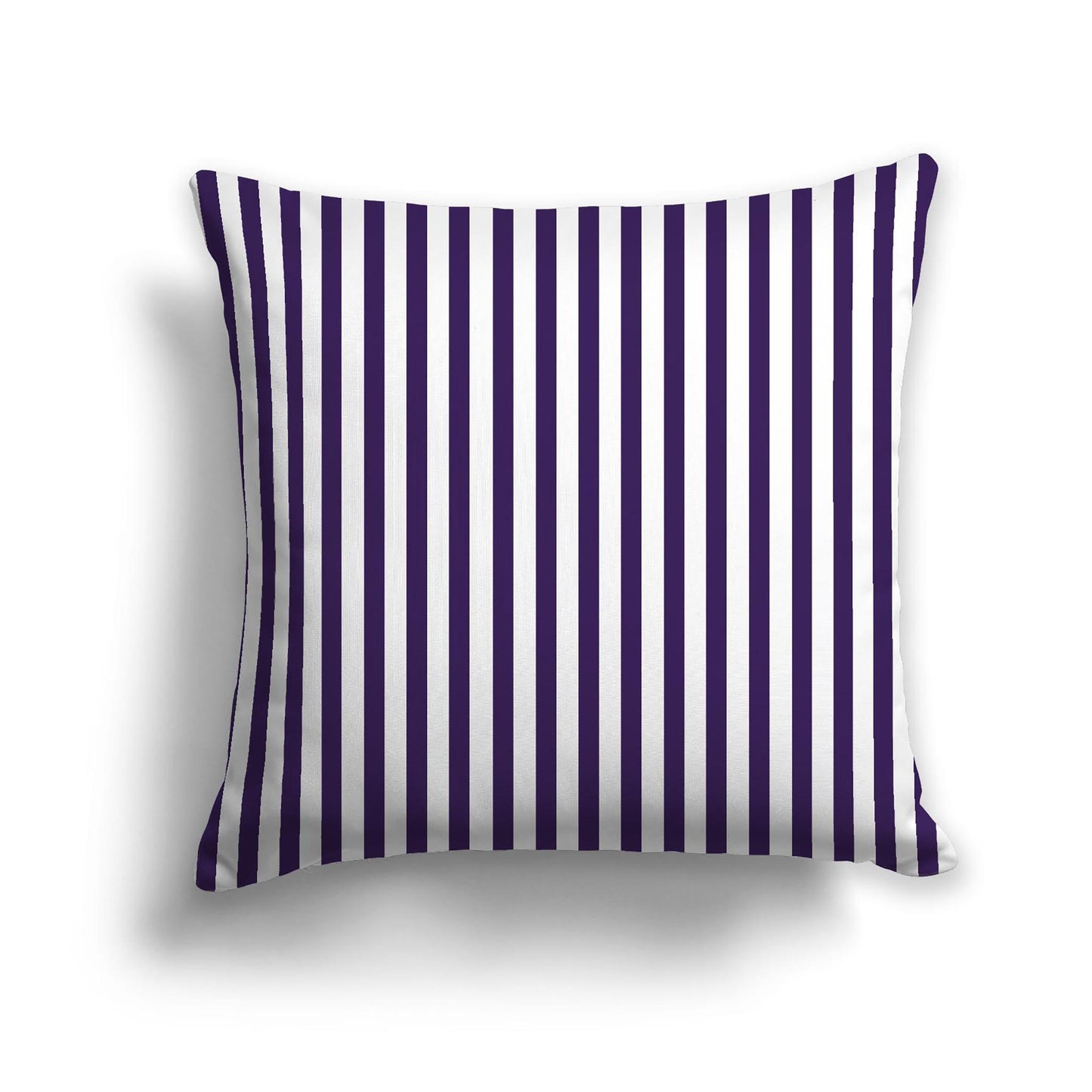 Off-White Cotton Canvas Cushion Covers with Thin Purple Bars on Front, CACU-1143-241