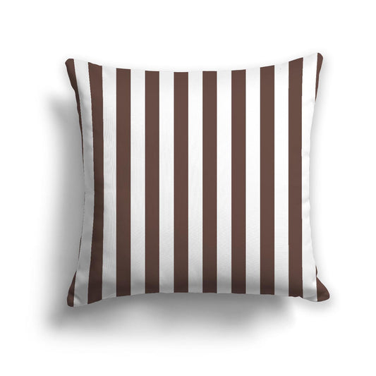 Off-White Cotton Canvas Cushion Covers with Brown Bars on Front, CACU-1161-051