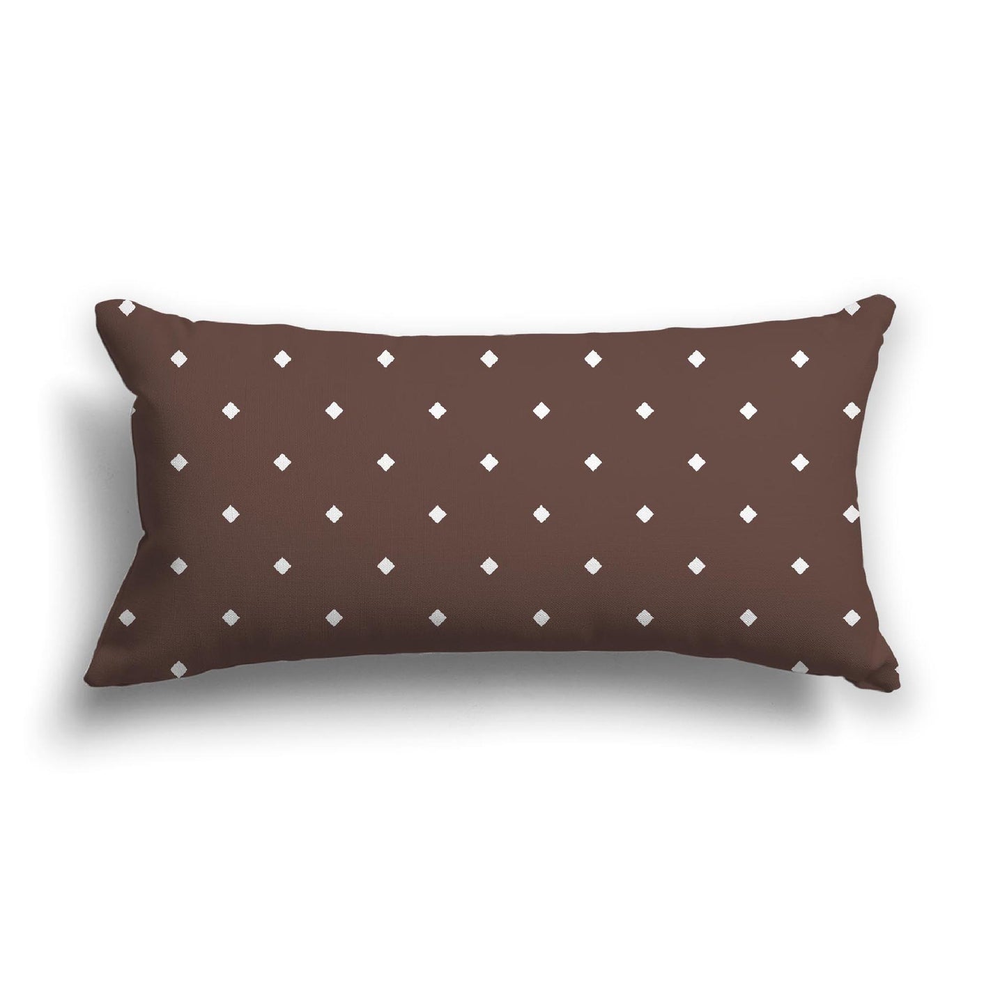 Brown Cotton Canvas Cushion Covers with Off-White Diamonds on Front, CACU-1161-102
