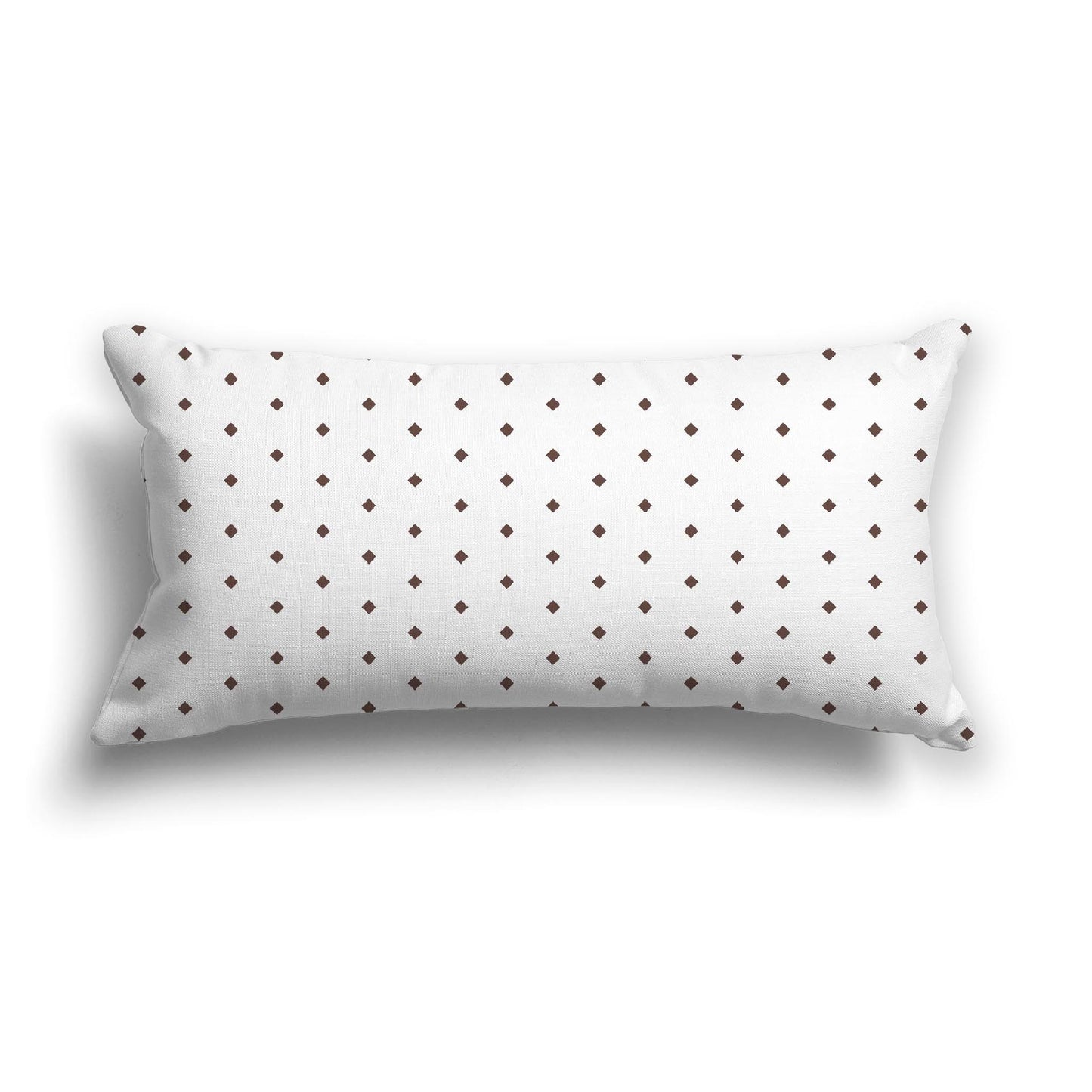 Off-White Cotton Canvas Cushion Covers with Fine Brown Diamonds on Front, CACU-1161-111