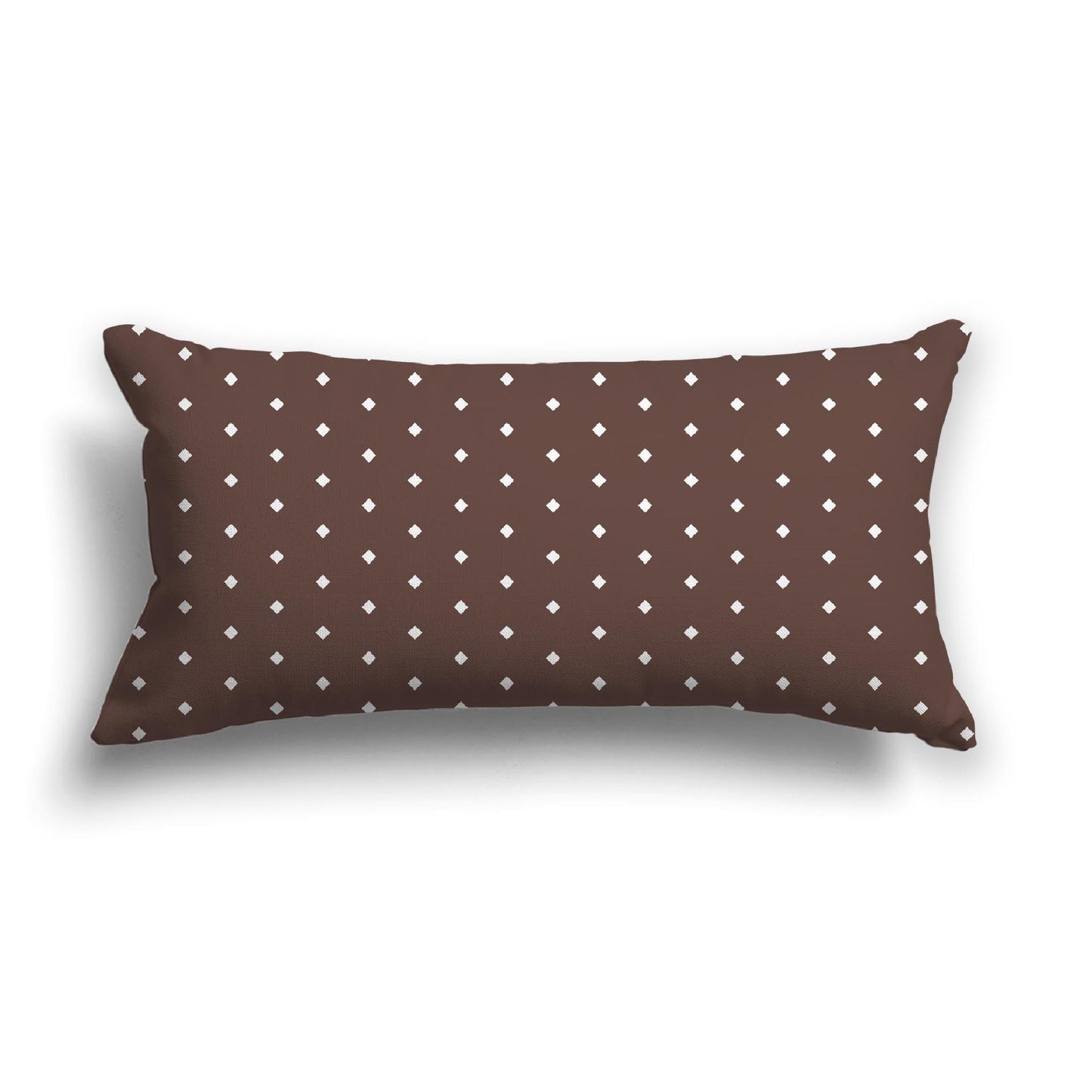 Brown Cotton Canvas Cushion Covers with Fine Off-White Diamonds on Front, CACU-1161-112
