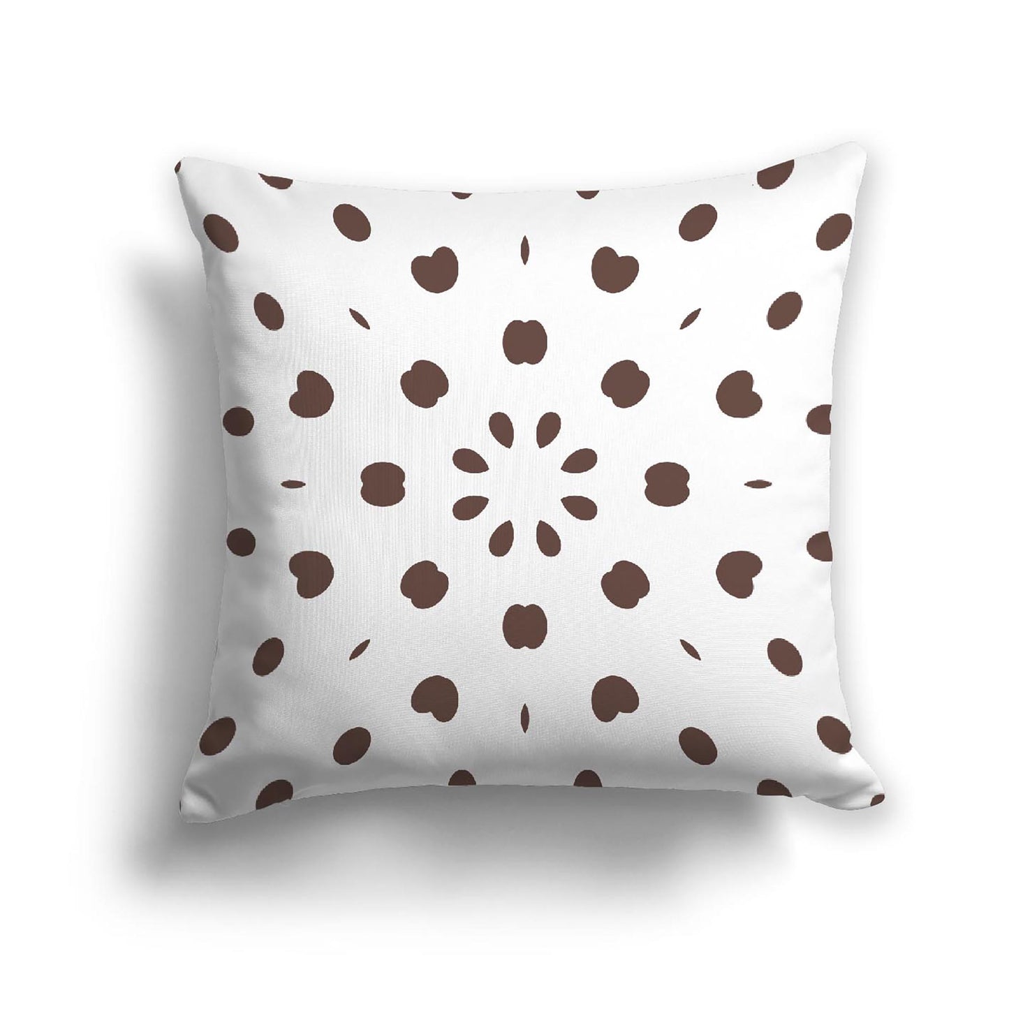 Off-White Cotton Canvas Cushion Covers with Brown Burst Pattern on Front, CACU-1161-231