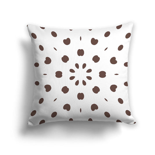 Off-White Cotton Canvas Cushion Covers with Brown Burst Pattern on Front, CACU-1161-231