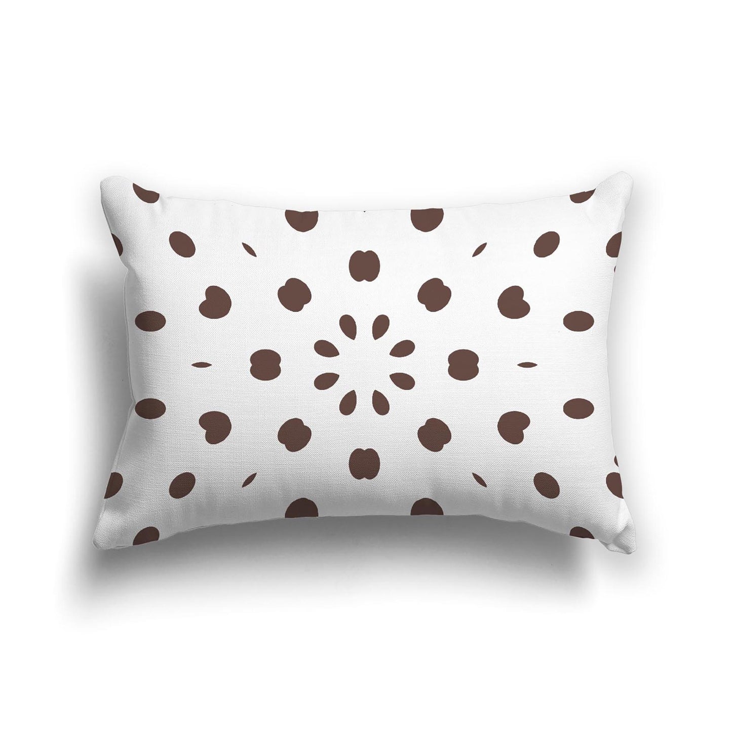 Off-White Cotton Canvas Cushion Covers with Brown Burst Pattern on Front, CACU-1161-231