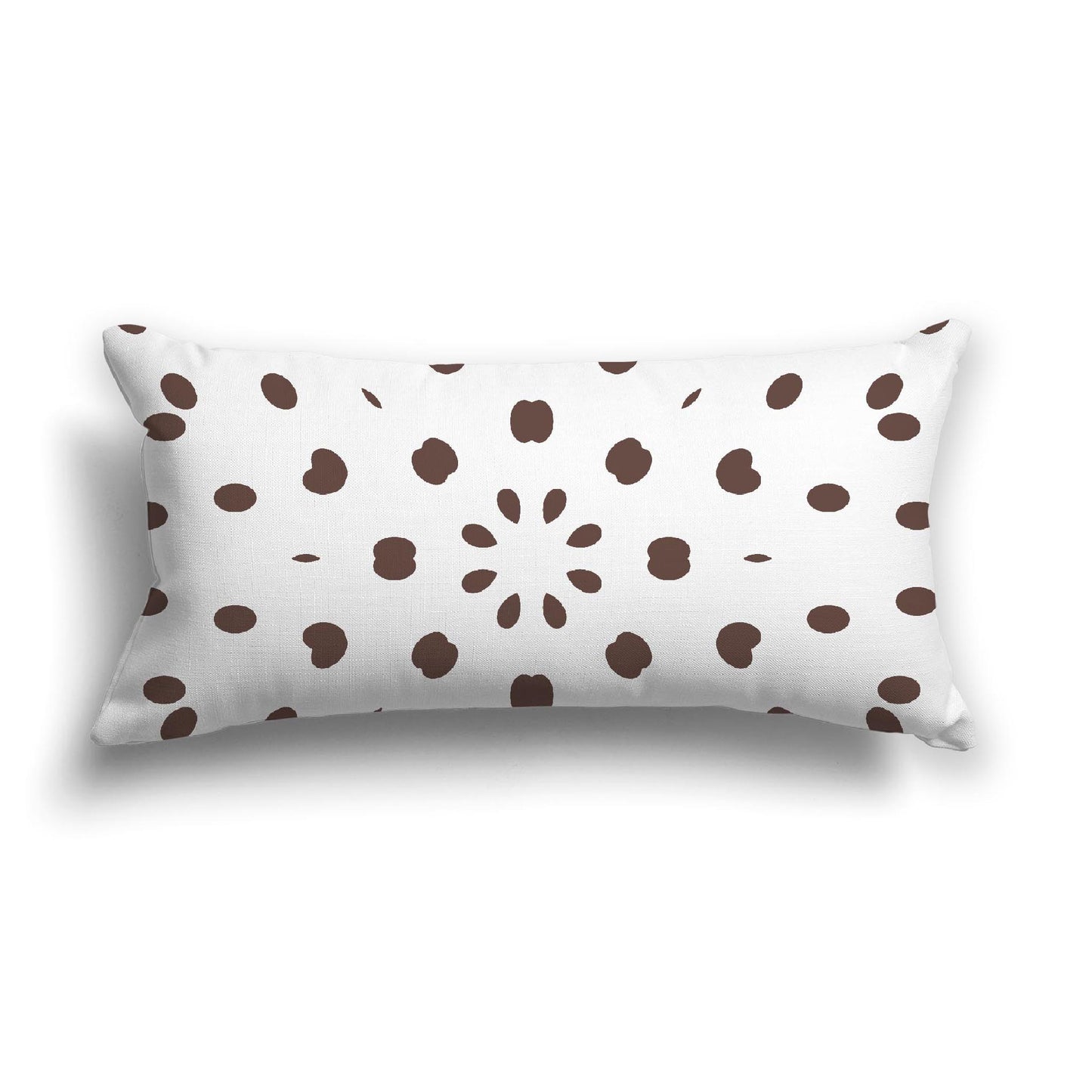 Off-White Cotton Canvas Cushion Covers with Brown Burst Pattern on Front, CACU-1161-231