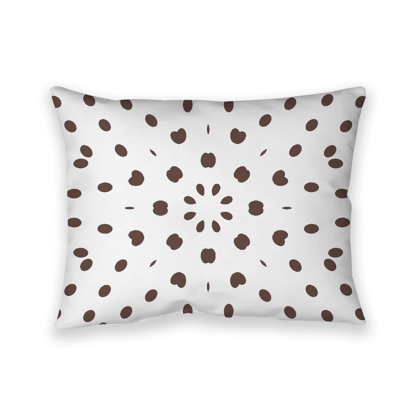 Off-White Cotton Canvas Cushion Covers with Brown Burst Pattern on Front, CACU-1161-231