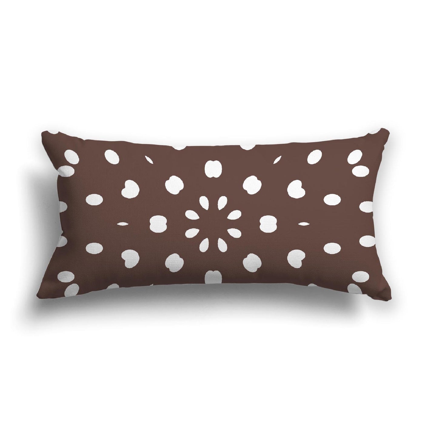 Brown Cotton Canvas Cushion Covers with Off-White Burst Pattern on Front, CACU-1161-232