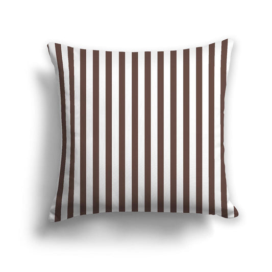 Off-White Cotton Canvas Cushion Covers with Thin Brown Bars on Front, CACU-1161-241