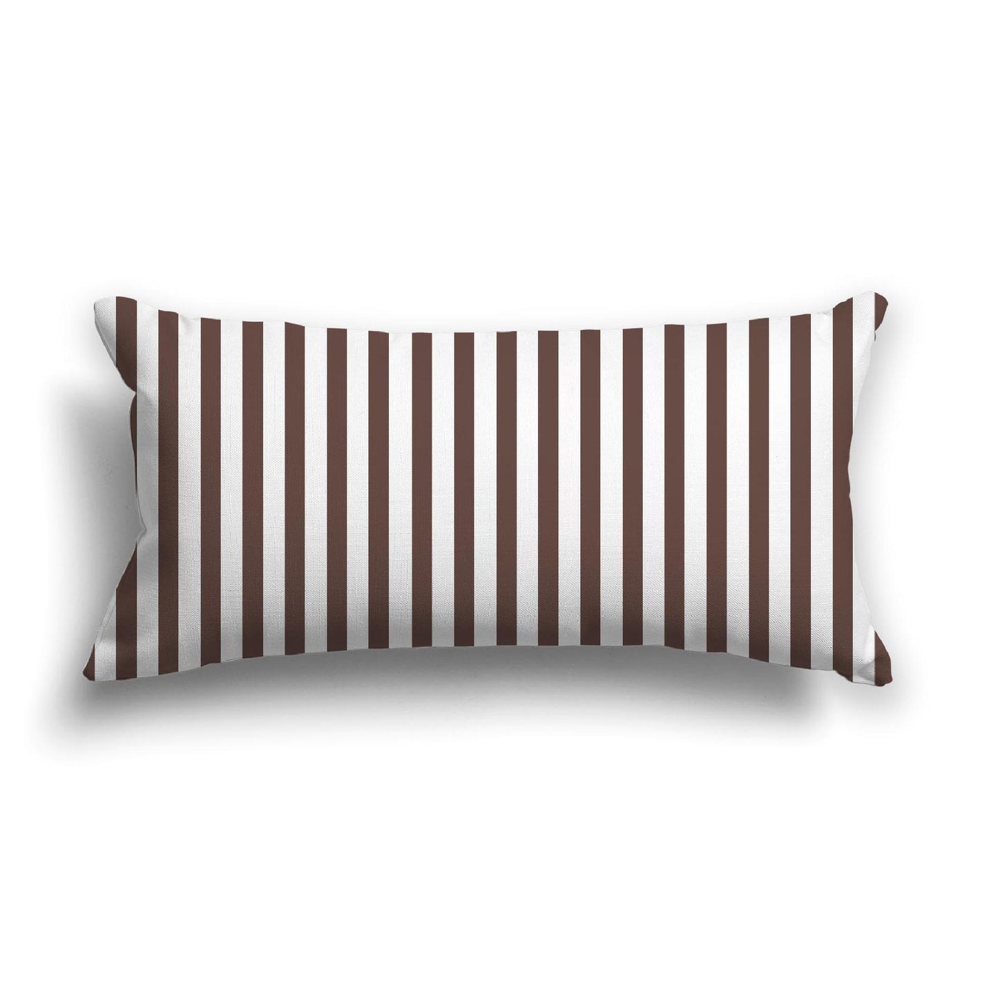 Off-White Cotton Canvas Cushion Covers with Thin Brown Bars on Front, CACU-1161-241