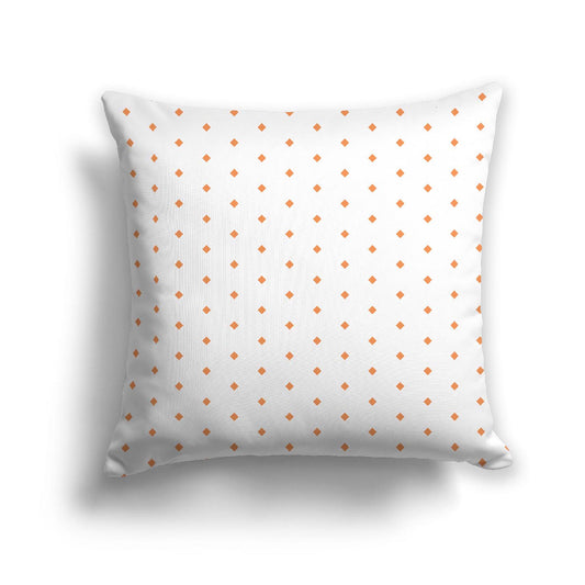 Off-White Cotton Canvas Cushion Covers with Fine Orange Diamonds on Front, CACU-1181-111