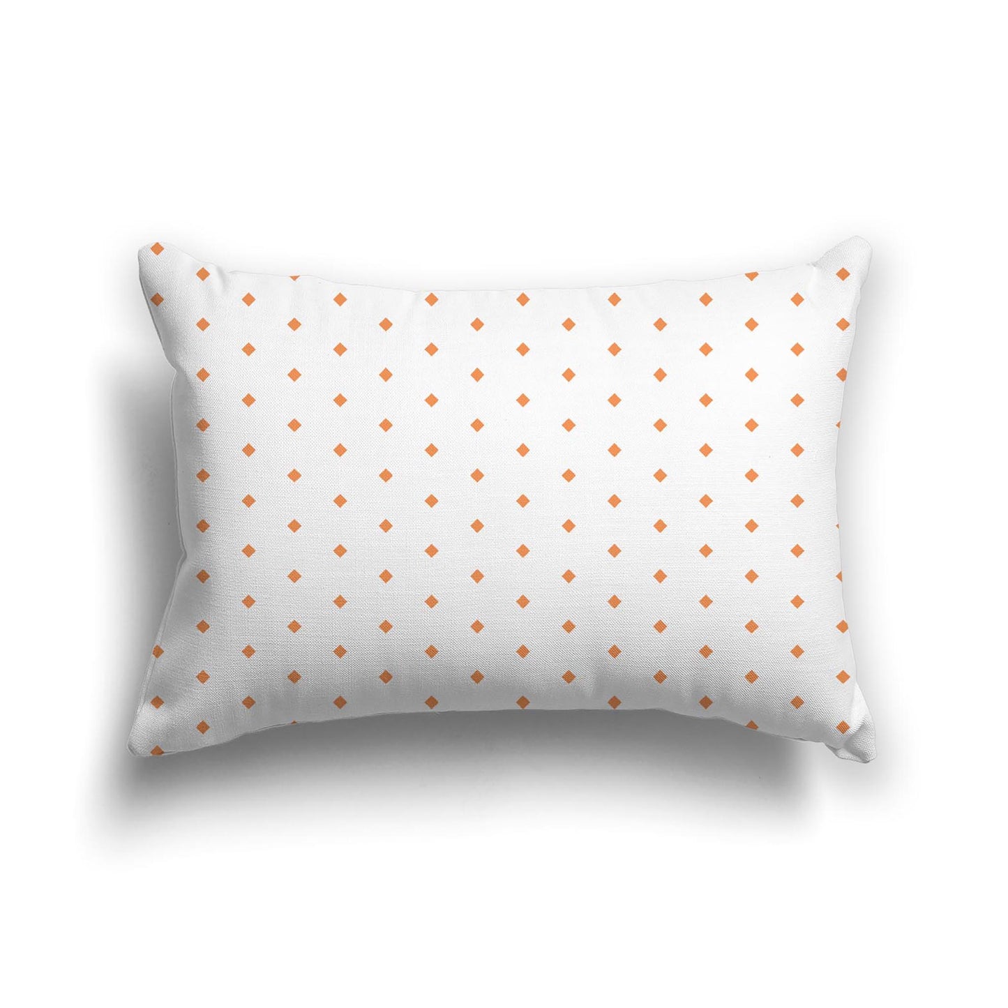 Off-White Cotton Canvas Cushion Covers with Fine Orange Diamonds on Front, CACU-1181-111
