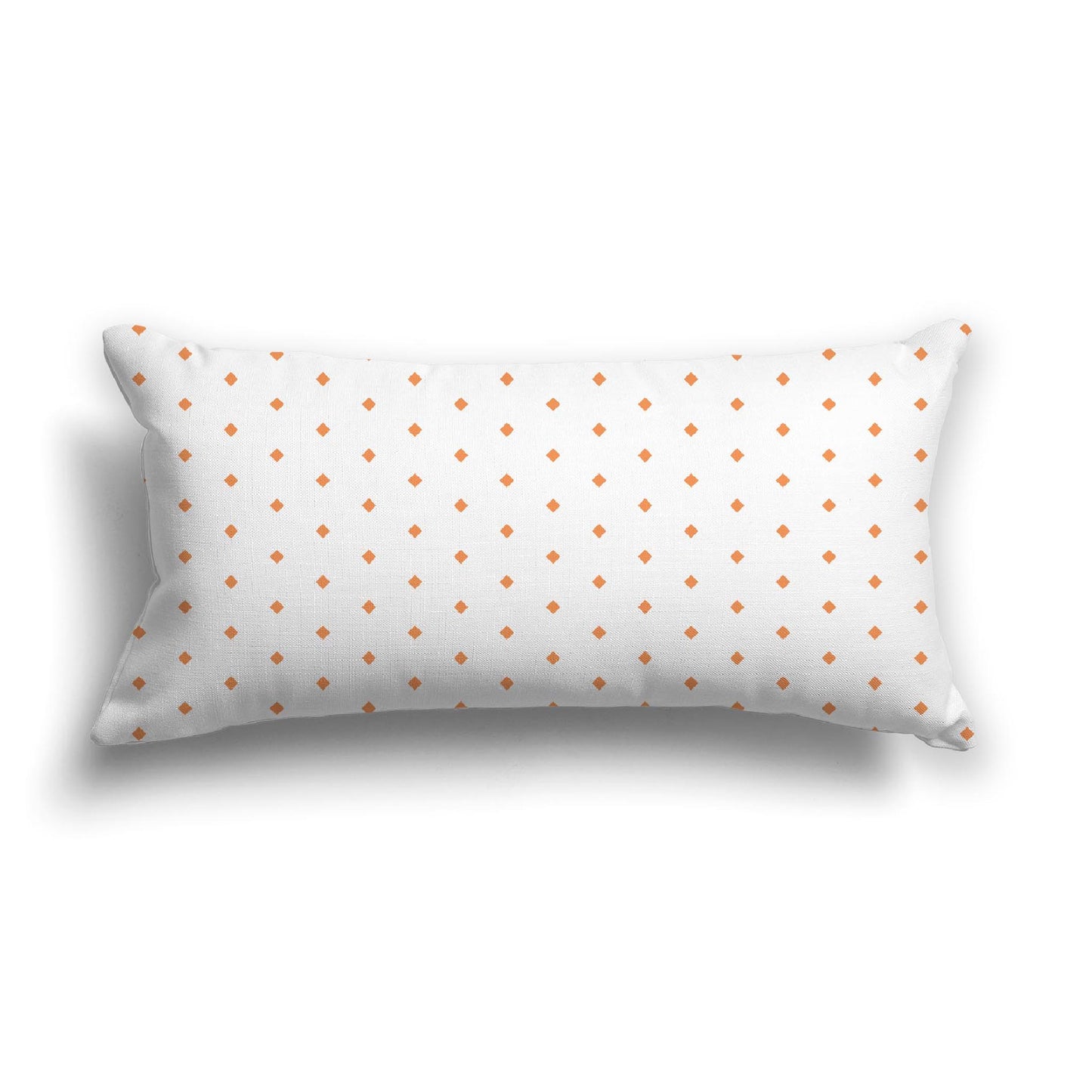 Off-White Cotton Canvas Cushion Covers with Fine Orange Diamonds on Front, CACU-1181-111