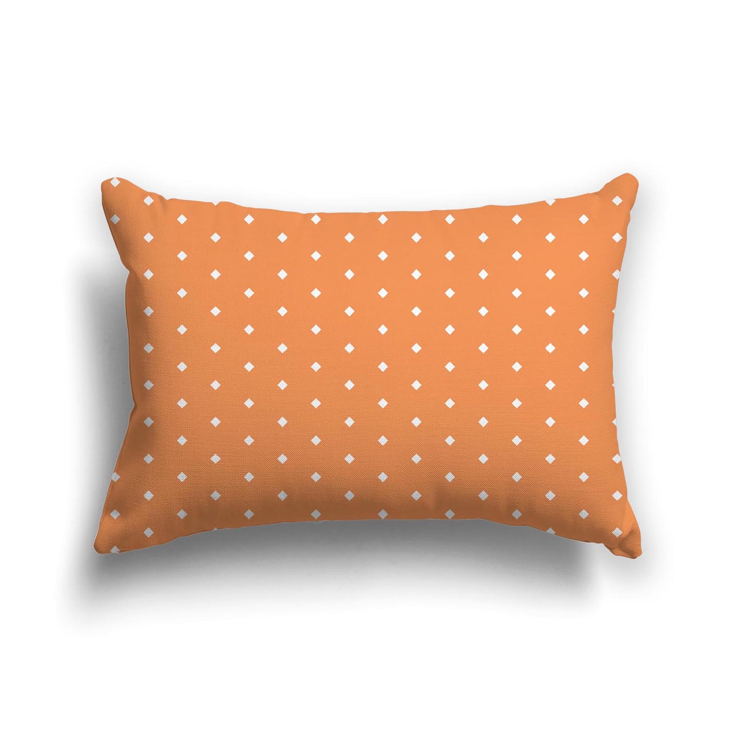 Orange Cotton Canvas Cushion Covers with Fine Off-White Diamonds on Front, CACU-1181-112