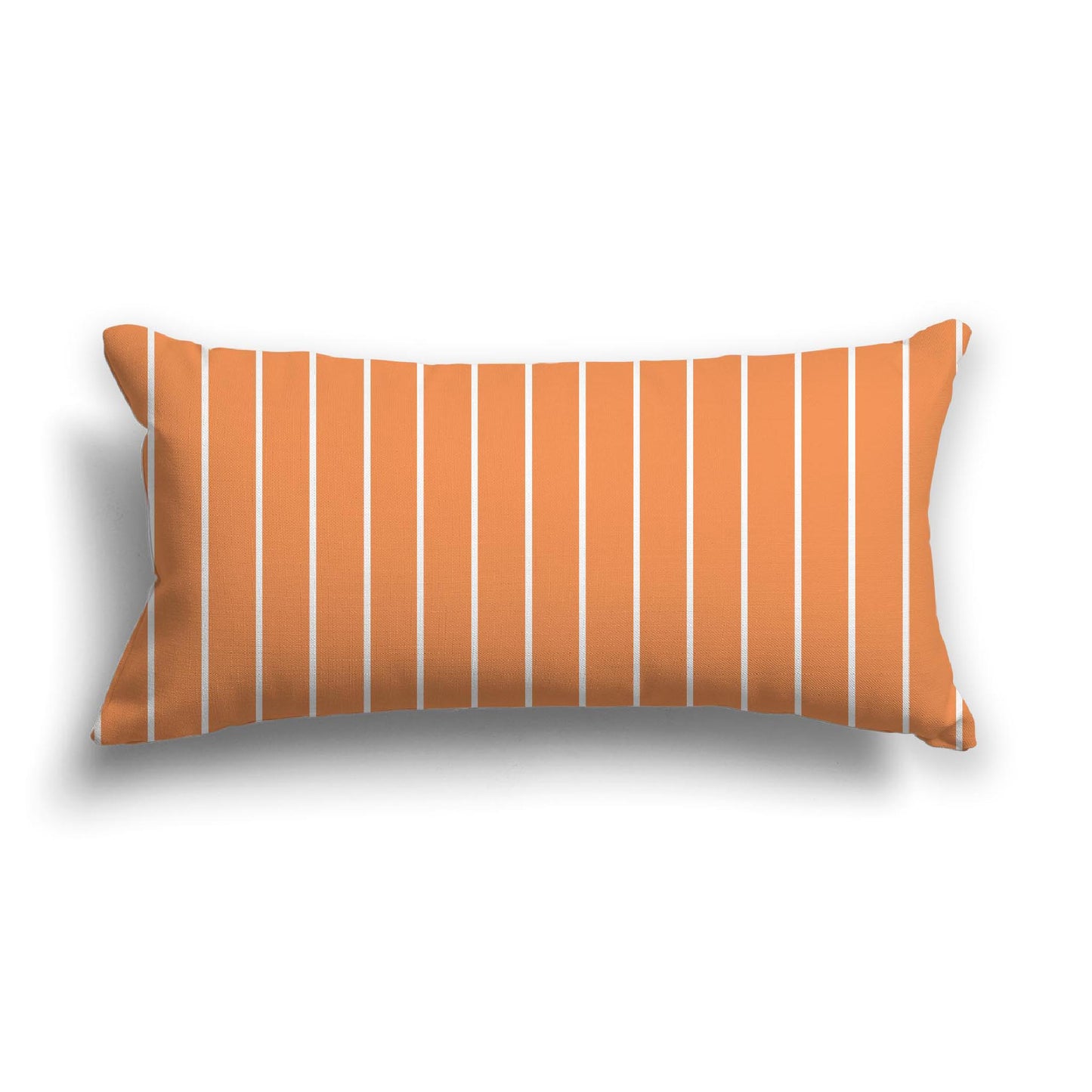 Orange Cotton Canvas Cushion Covers with Fine Off-White Stripes on Front, CACU-1181-152