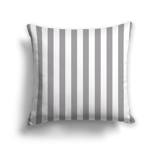 Off-White Cotton Canvas Cushion Covers with Grey Bars on Front, CACU-1203-051