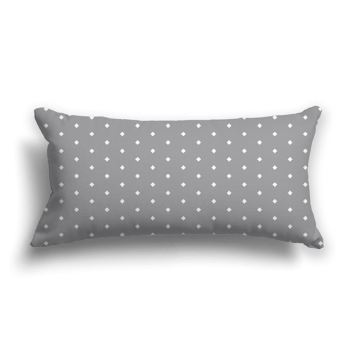 Grey Cotton Canvas Cushion Covers with Fine Off-White Diamonds on Front, CACU-1203-112