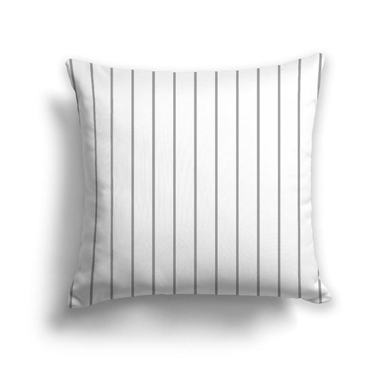 Off-White Cotton Canvas Cushion Covers with Fine Grey Stripes on Front, CACU-1203-151