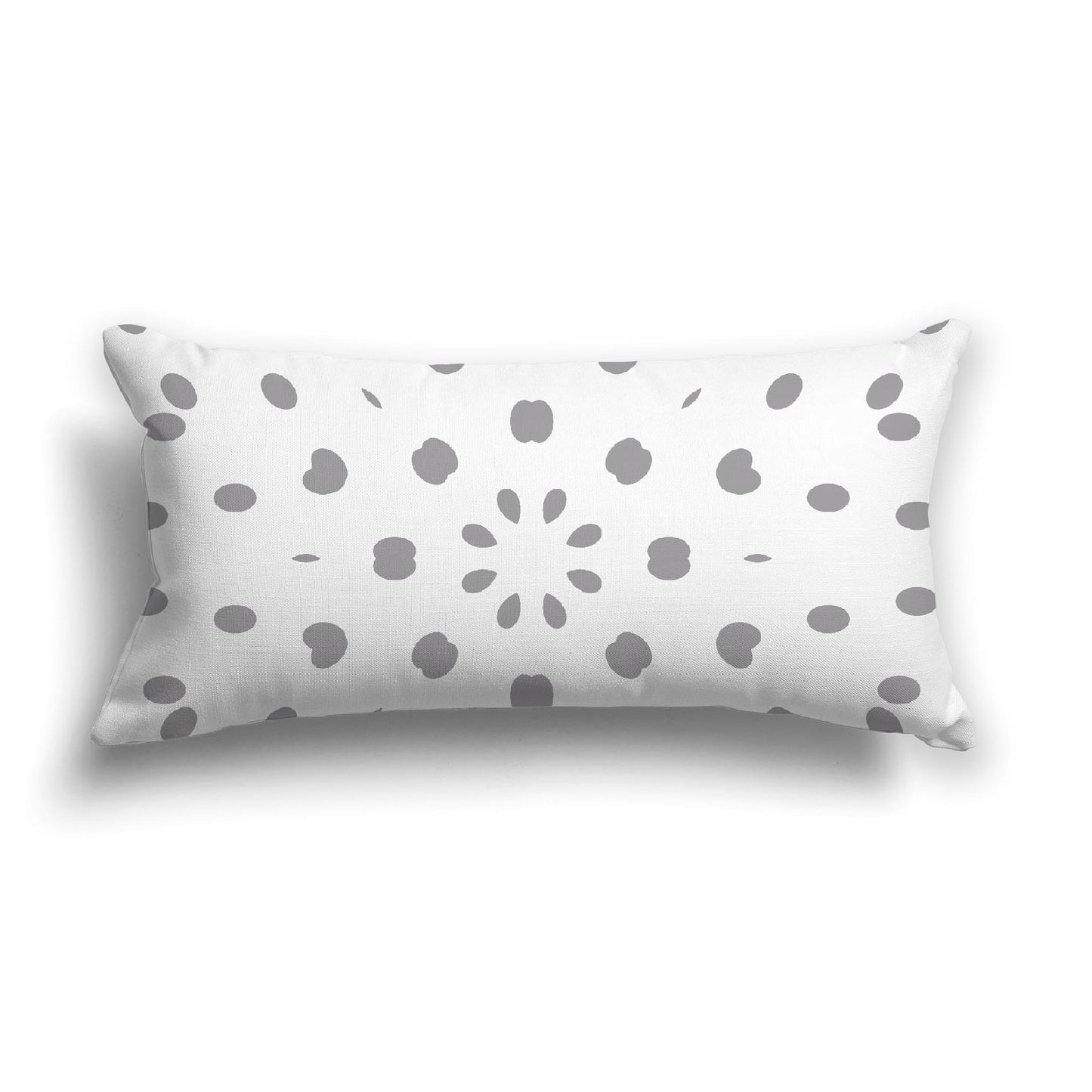 Off-White Cotton Canvas Cushion Covers with Grey Burst Pattern on Front, CACU-1203-231