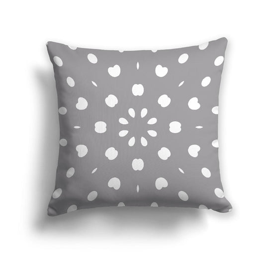 Grey Cotton Canvas Cushion Covers with Off-White Burst Pattern on Front, CACU-1203-232
