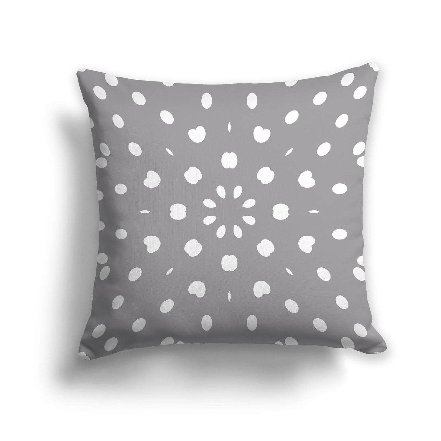 Grey Cotton Canvas Cushion Covers with Off-White Burst Pattern on Front, CACU-1203-232